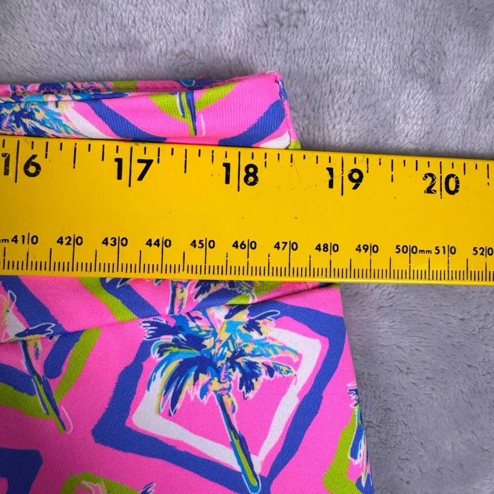 Lulu-B Womens XL Pink Tropical Palm Tree Print Active Skort Side Zip Pocket